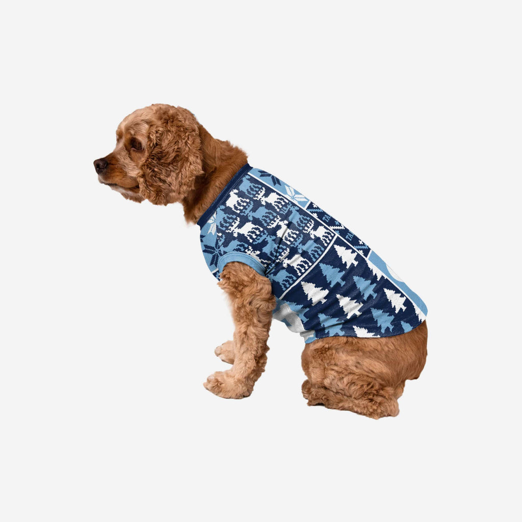 North Carolina Tar Heels Busy Block Dog Sweater FOCO XS - FOCO.com