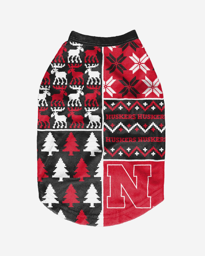 Nebraska Cornhuskers Busy Block Dog Sweater FOCO - FOCO.com