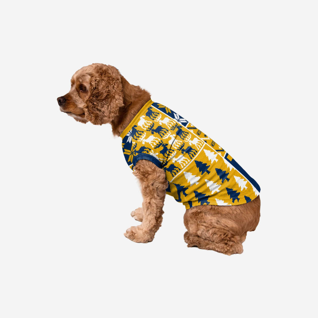 West Virginia Mountaineers Busy Block Dog Sweater FOCO XS - FOCO.com