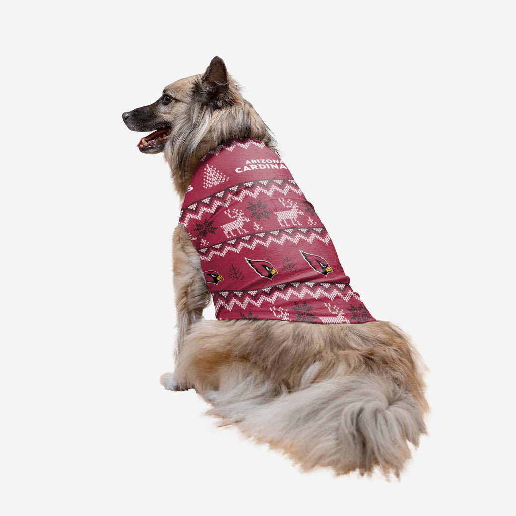 Arizona Cardinals Dog Family Holiday Ugly Sweater FOCO XS - FOCO.com