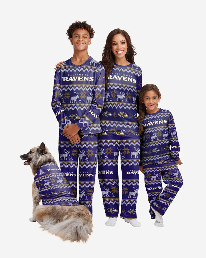 Baltimore Ravens Dog Family Holiday Ugly Sweater FOCO - FOCO.com