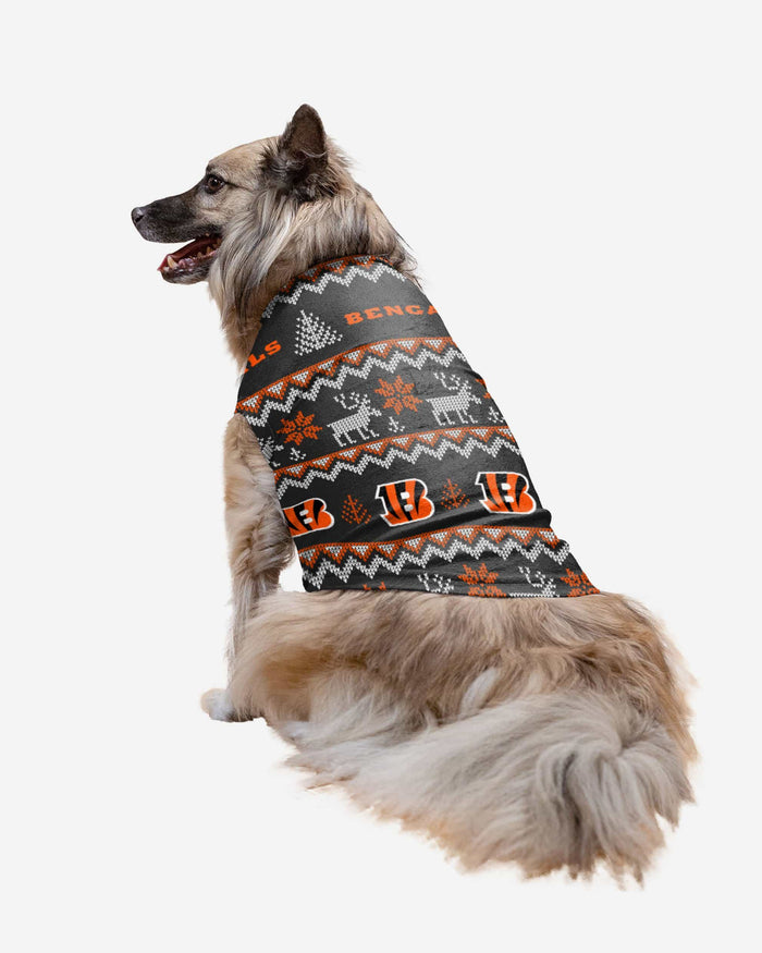 Cincinnati Bengals Dog Family Holiday Ugly Sweater FOCO XS - FOCO.com