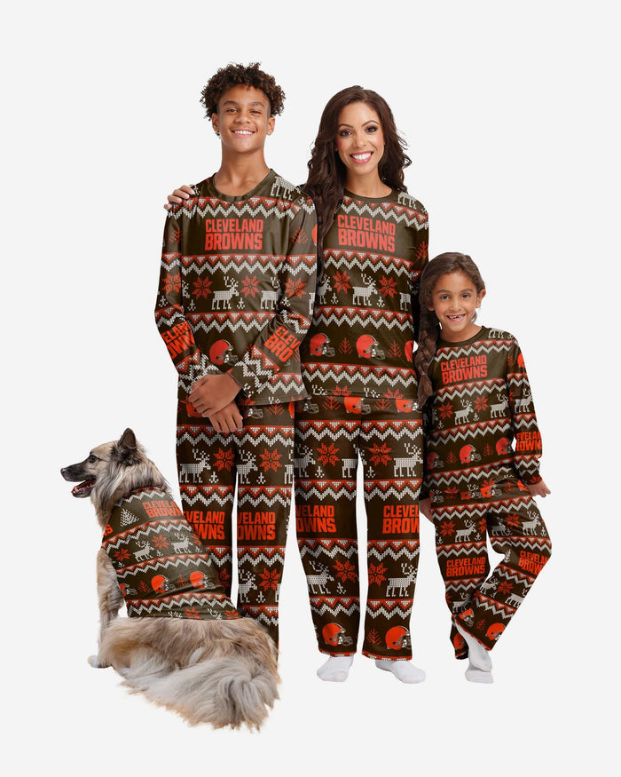 Cleveland Browns Dog Family Holiday Ugly Sweater FOCO - FOCO.com