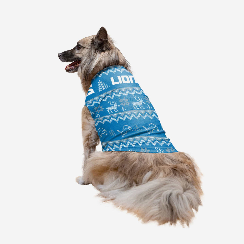 Detroit Lions Dog Family Holiday Ugly Sweater FOCO XS - FOCO.com