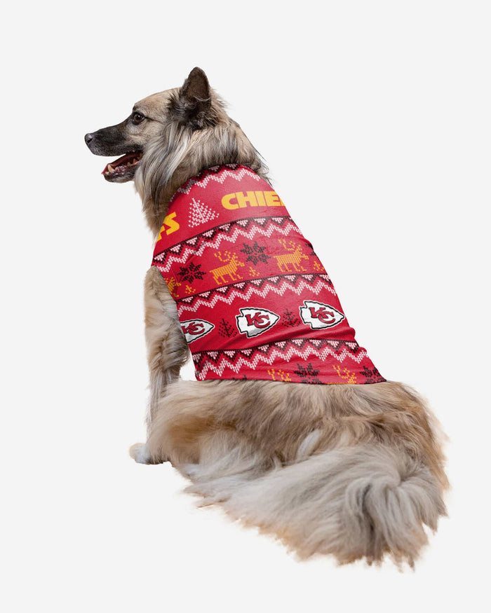 Kansas City Chiefs Dog Family Holiday Ugly Sweater FOCO XS - FOCO.com