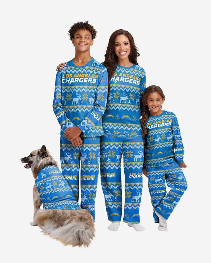 Los Angeles Chargers Dog Family Holiday Ugly Sweater FOCO - FOCO.com