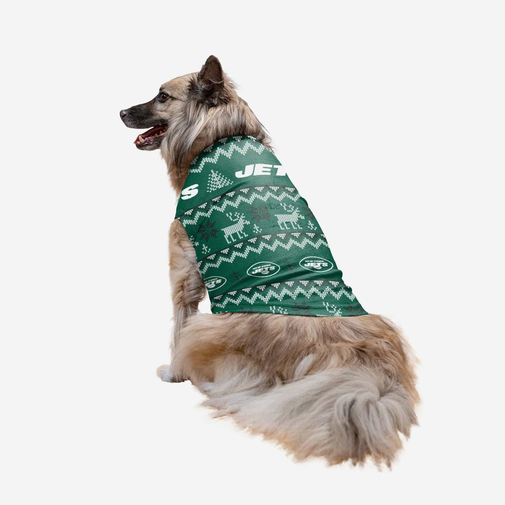 New York Jets Dog Family Holiday Ugly Sweater FOCO XS - FOCO.com