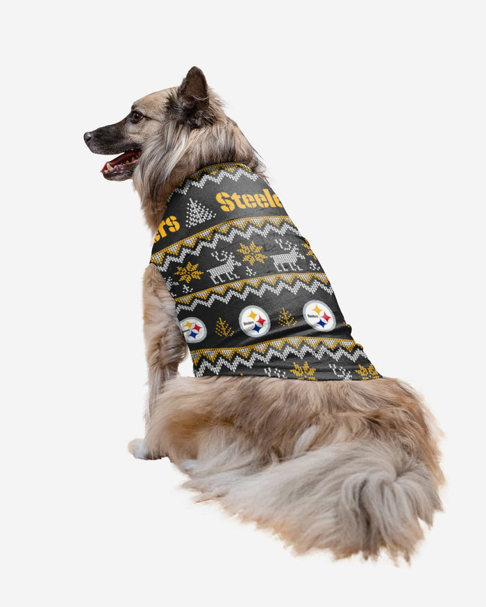 Pittsburgh Steelers Dog Family Holiday Ugly Sweater FOCO XS - FOCO.com