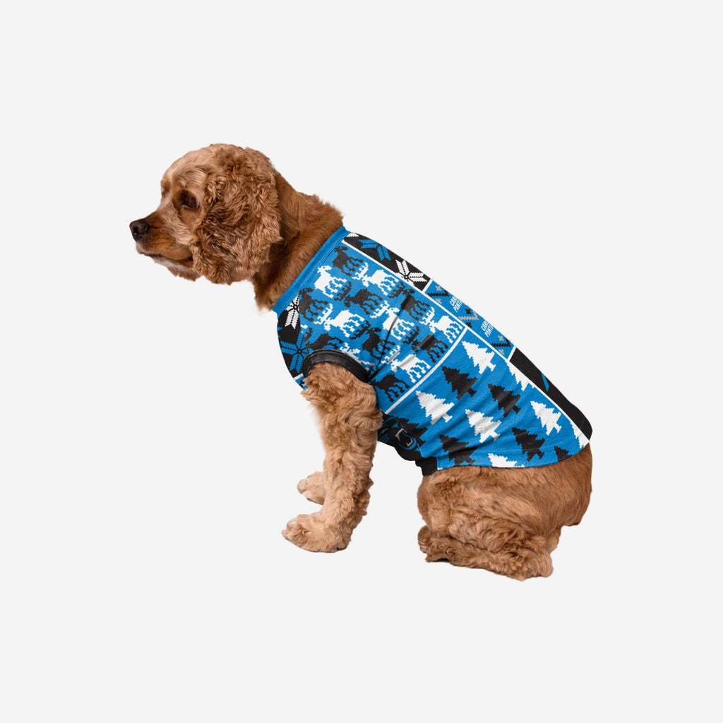 Carolina Panthers Busy Block Dog Sweater FOCO XS - FOCO.com