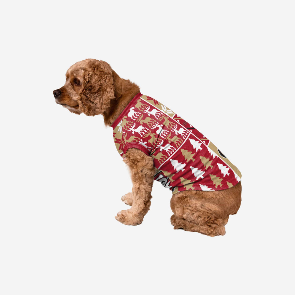 San Francisco 49ers Busy Block Dog Sweater FOCO XS - FOCO.com