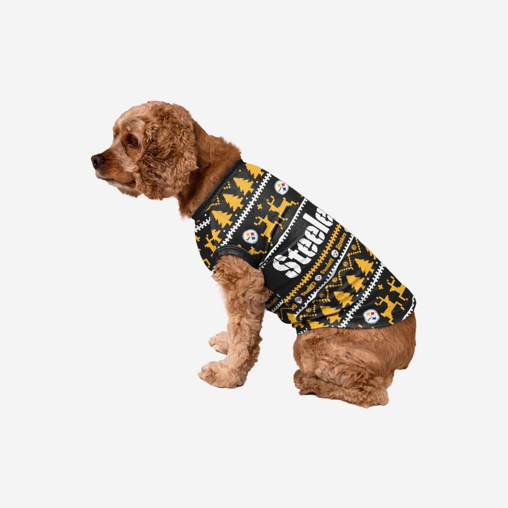 Pittsburgh Steelers Dog Family Holiday Sweater FOCO S - FOCO.com