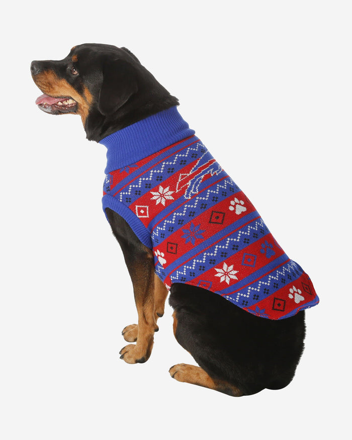 Buffalo Bills Knitted Holiday Dog Sweater FOCO XS - FOCO.com