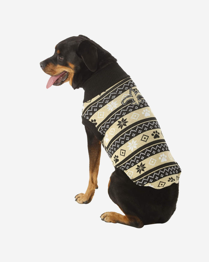 New Orleans Saints Knitted Holiday Dog Sweater FOCO XS - FOCO.com