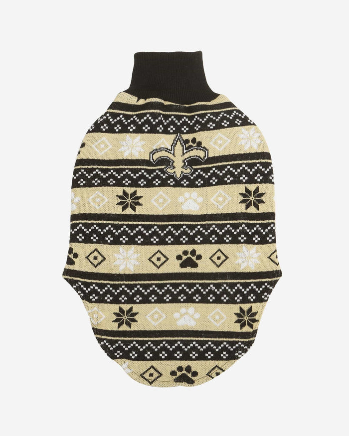 New Orleans Saints Knitted Holiday Dog Sweater FOCO - FOCO.com