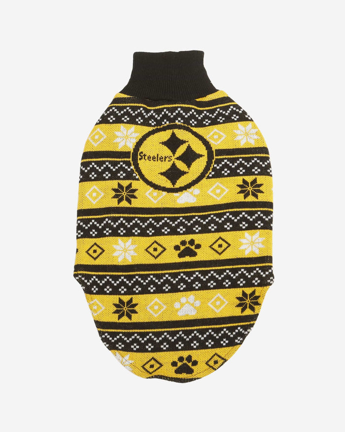 Pittsburgh Steelers Knitted Holiday Dog Sweater FOCO - FOCO.com