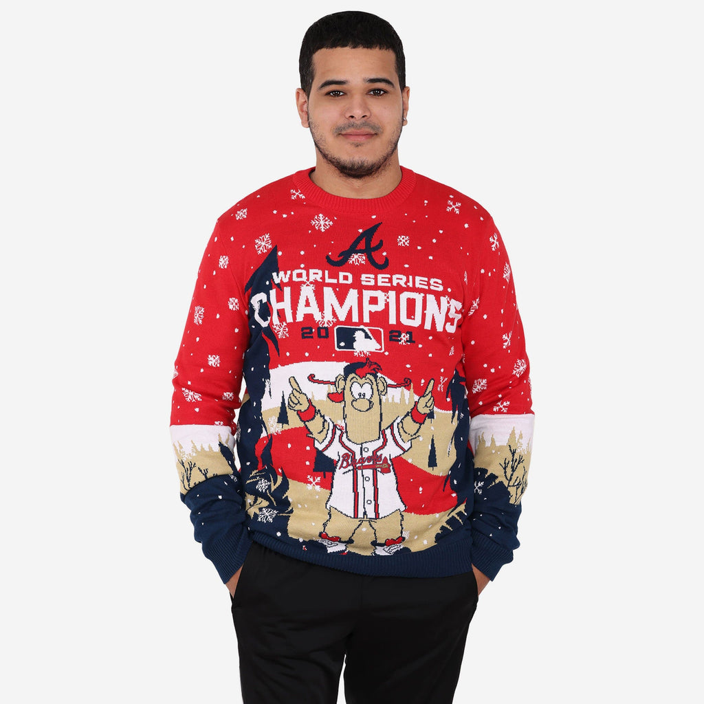 Atlanta Braves 2021 World Series Champions Ugly Sweater FOCO S - FOCO.com