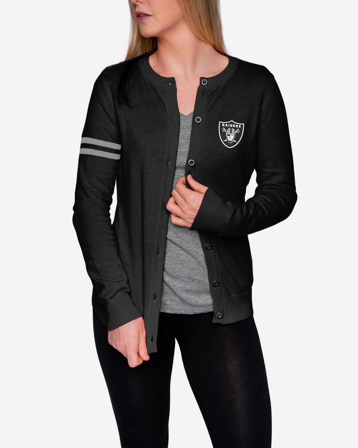 Las Vegas Raiders Womens Varsity Cardigan FOCO - FOCO.com