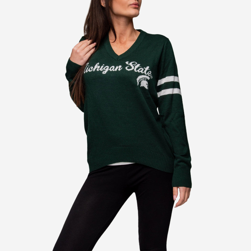 Michigan State Spartans Womens Vintage Stripe Sweater FOCO - FOCO.com