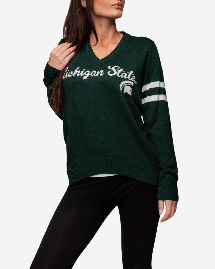 Michigan State Spartans Womens Vintage Stripe Sweater FOCO - FOCO.com