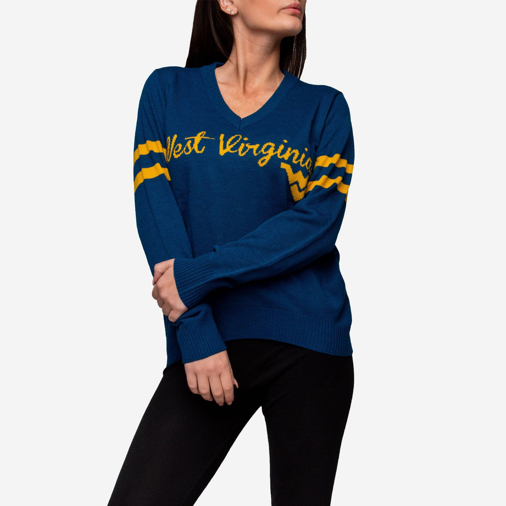 West Virginia Mountaineers Womens Vintage Stripe Sweater FOCO - FOCO.com