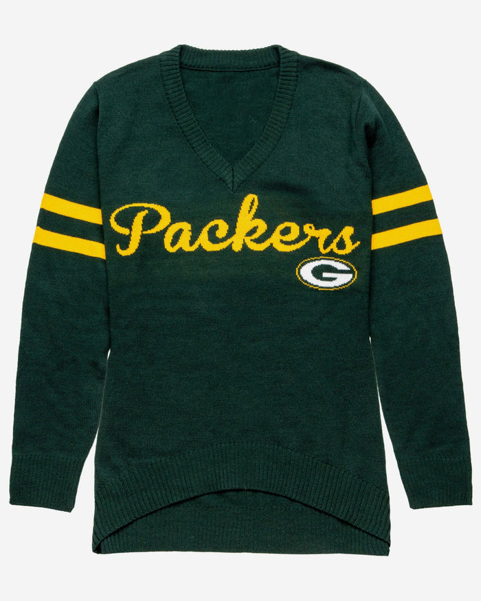 Green Bay Packers Womens Vintage Stripe Sweater FOCO - FOCO.com