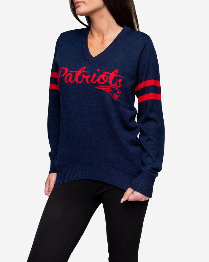 New England Patriots Womens Vintage Stripe Sweater FOCO - FOCO.com