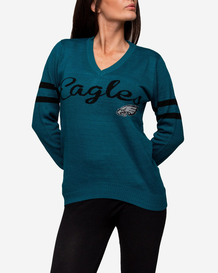 Philadelphia Eagles Womens Vintage Stripe Sweater FOCO - FOCO.com