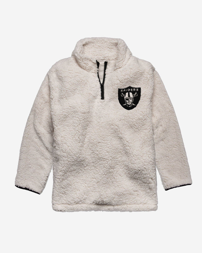 Las Vegas Raiders Womens Quarter Zip Sherpa Sweater FOCO - FOCO.com