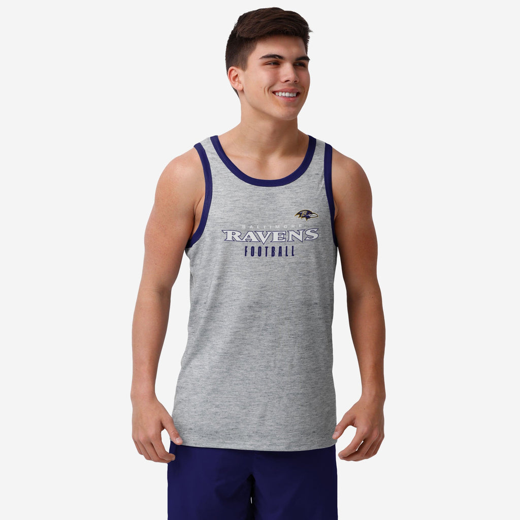 Baltimore Ravens Gray Wordmark Sleeveless Top FOCO S - FOCO.com