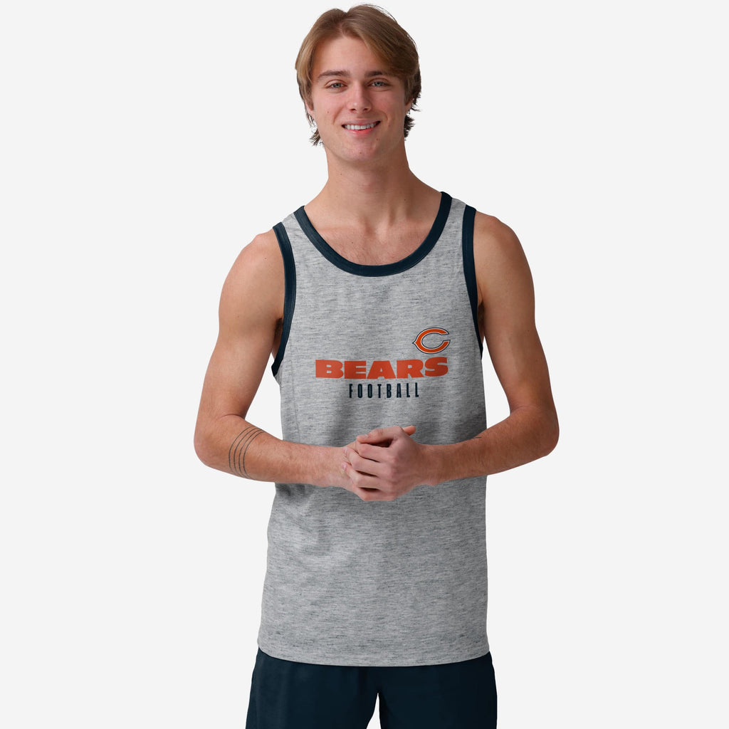 Chicago Bears Gray Wordmark Sleeveless Top FOCO S - FOCO.com