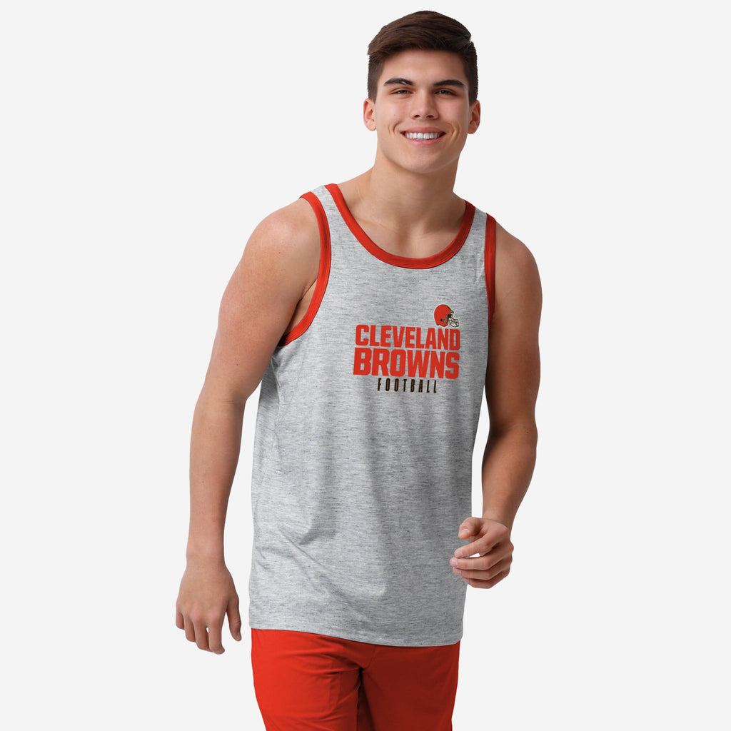 Cleveland Browns Gray Wordmark Sleeveless Top FOCO S - FOCO.com