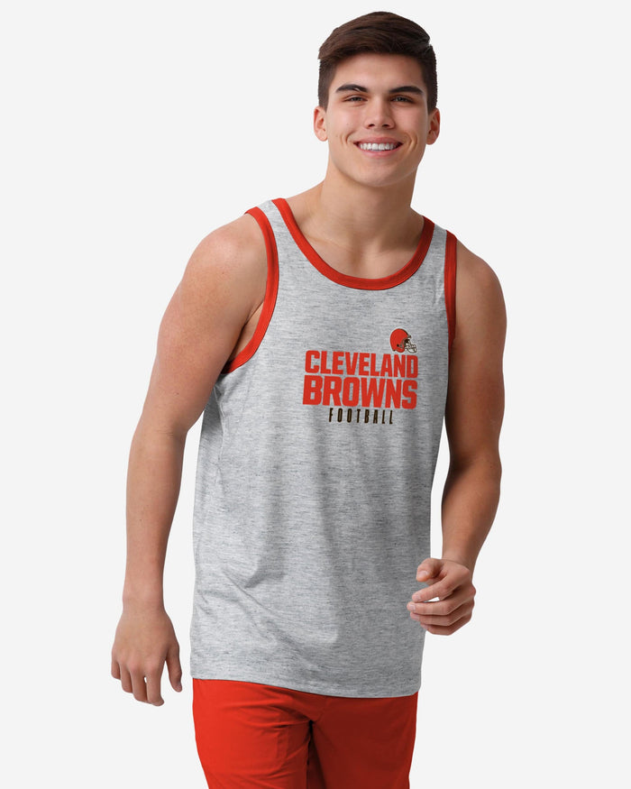 Cleveland Browns Gray Wordmark Sleeveless Top FOCO S - FOCO.com