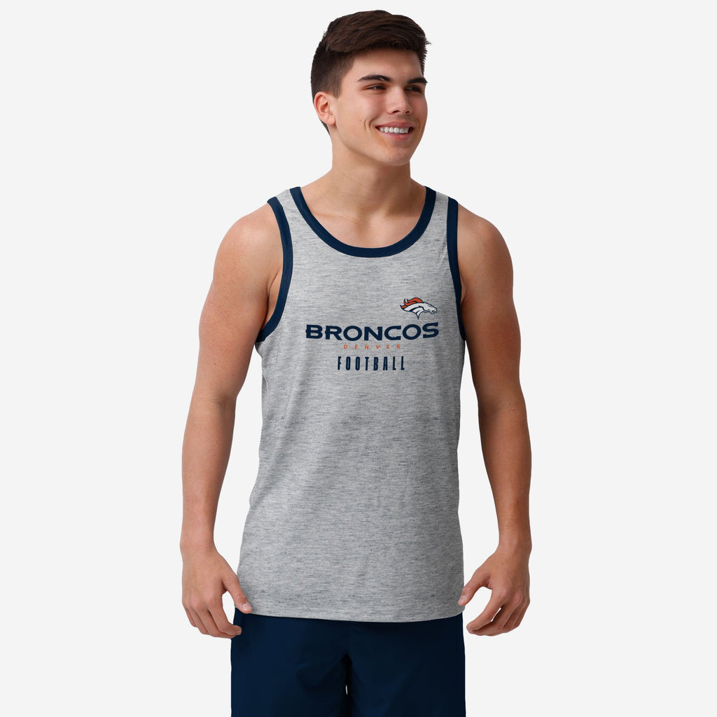 Denver Broncos Gray Wordmark Sleeveless Top FOCO S - FOCO.com