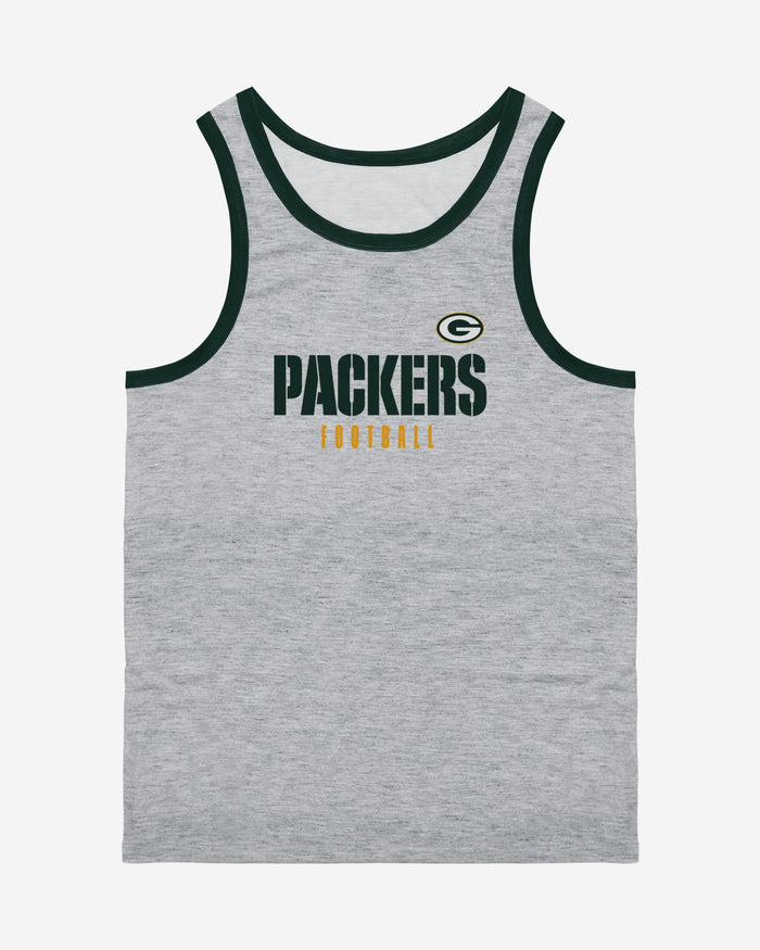 Green Bay Packers Gray Wordmark Sleeveless Top FOCO - FOCO.com