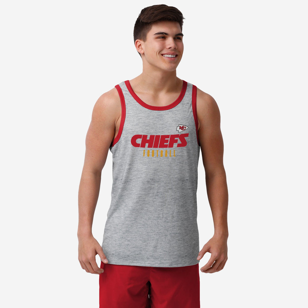 Kansas City Chiefs Gray Wordmark Sleeveless Top FOCO S - FOCO.com