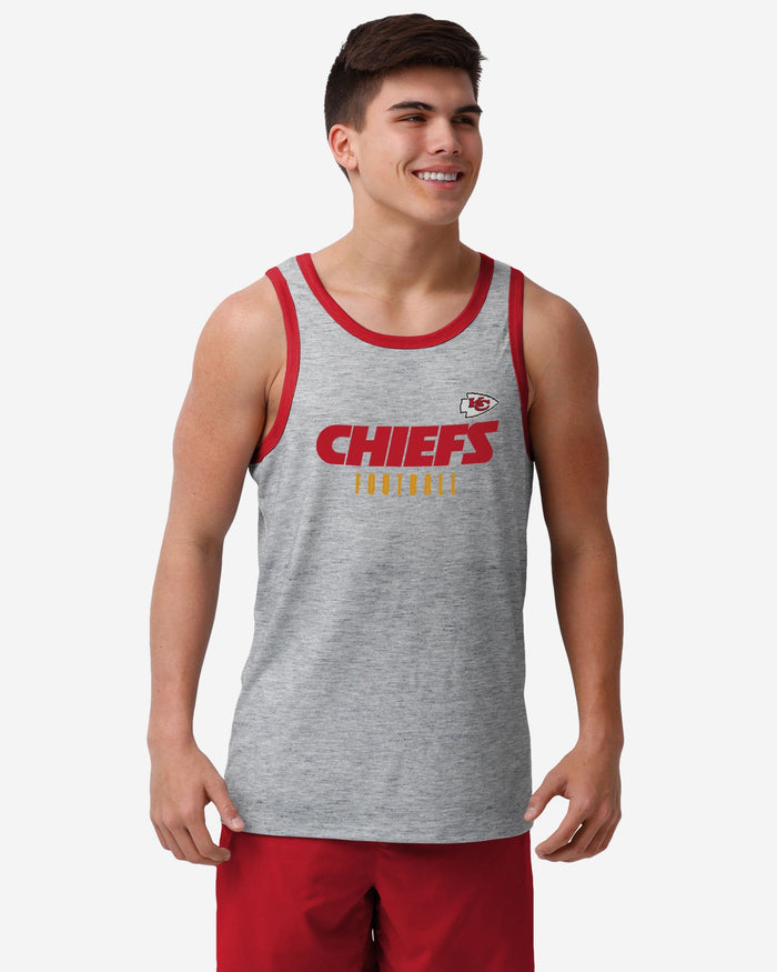 Kansas City Chiefs Gray Wordmark Sleeveless Top FOCO S - FOCO.com