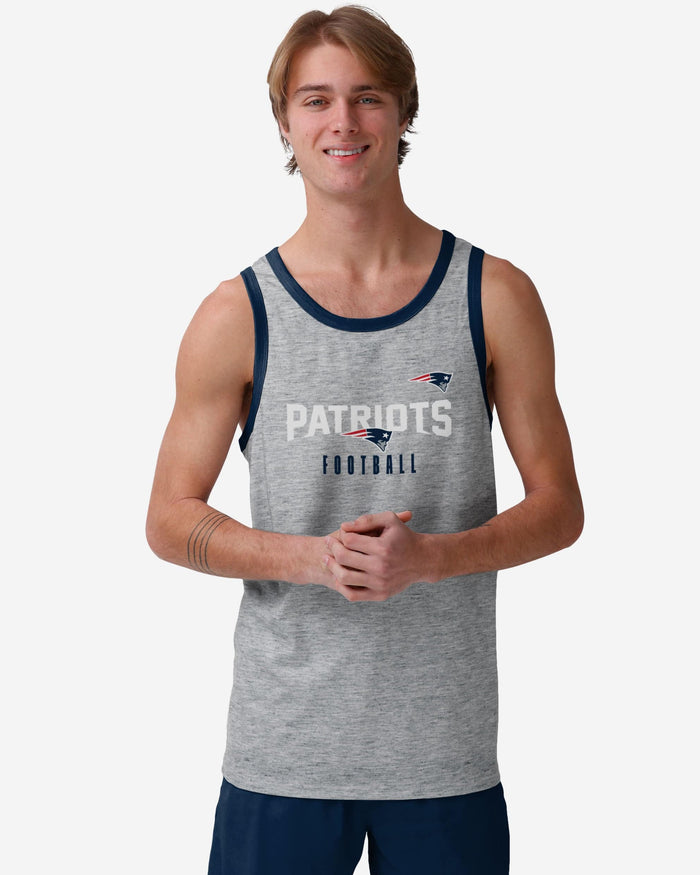 New England Patriots Gray Wordmark Sleeveless Top FOCO S - FOCO.com