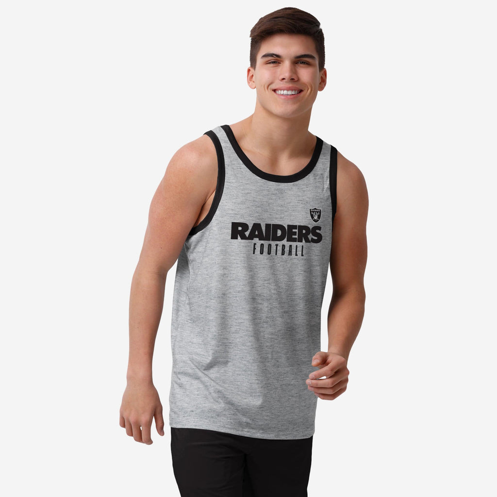 Las Vegas Raiders Gray Wordmark Sleeveless Top FOCO S - FOCO.com