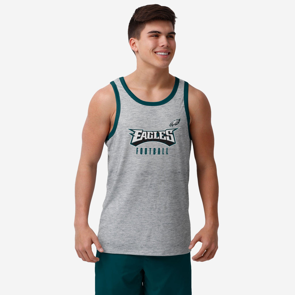 Philadelphia Eagles Gray Wordmark Sleeveless Top FOCO S - FOCO.com