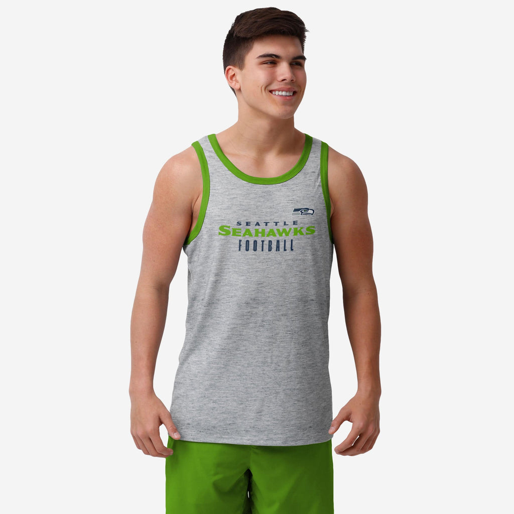 Seattle Seahawks Gray Wordmark Sleeveless Top FOCO S - FOCO.com