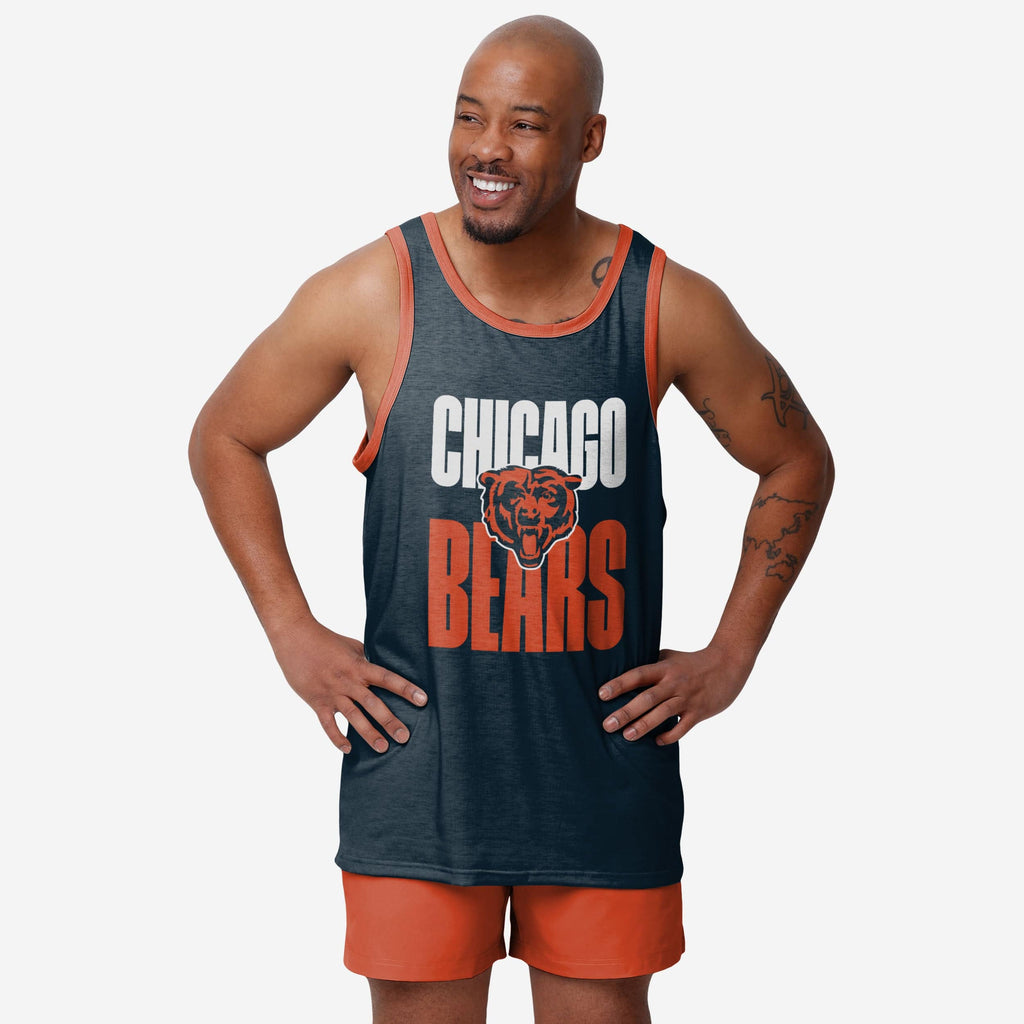 Chicago Bears Solid Wordmark Sleeveless Top FOCO S - FOCO.com