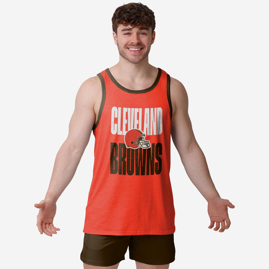 Cleveland Browns Solid Wordmark Sleeveless Top FOCO S - FOCO.com