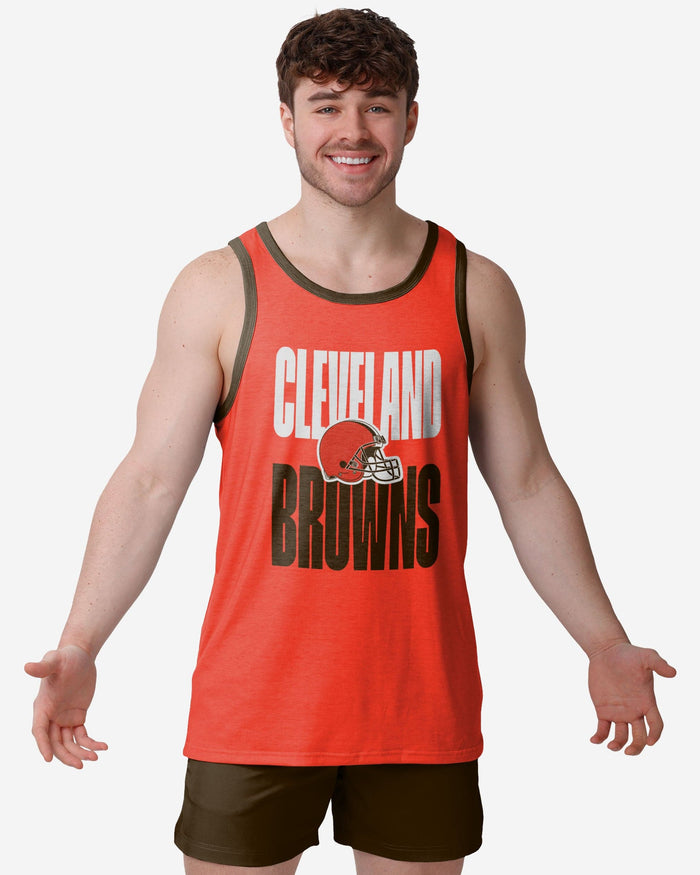 Cleveland Browns Solid Wordmark Sleeveless Top FOCO S - FOCO.com
