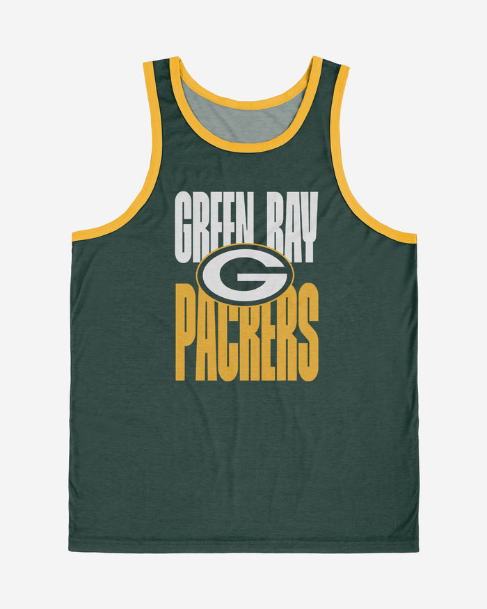 Green Bay Packers Solid Wordmark Sleeveless Top FOCO - FOCO.com