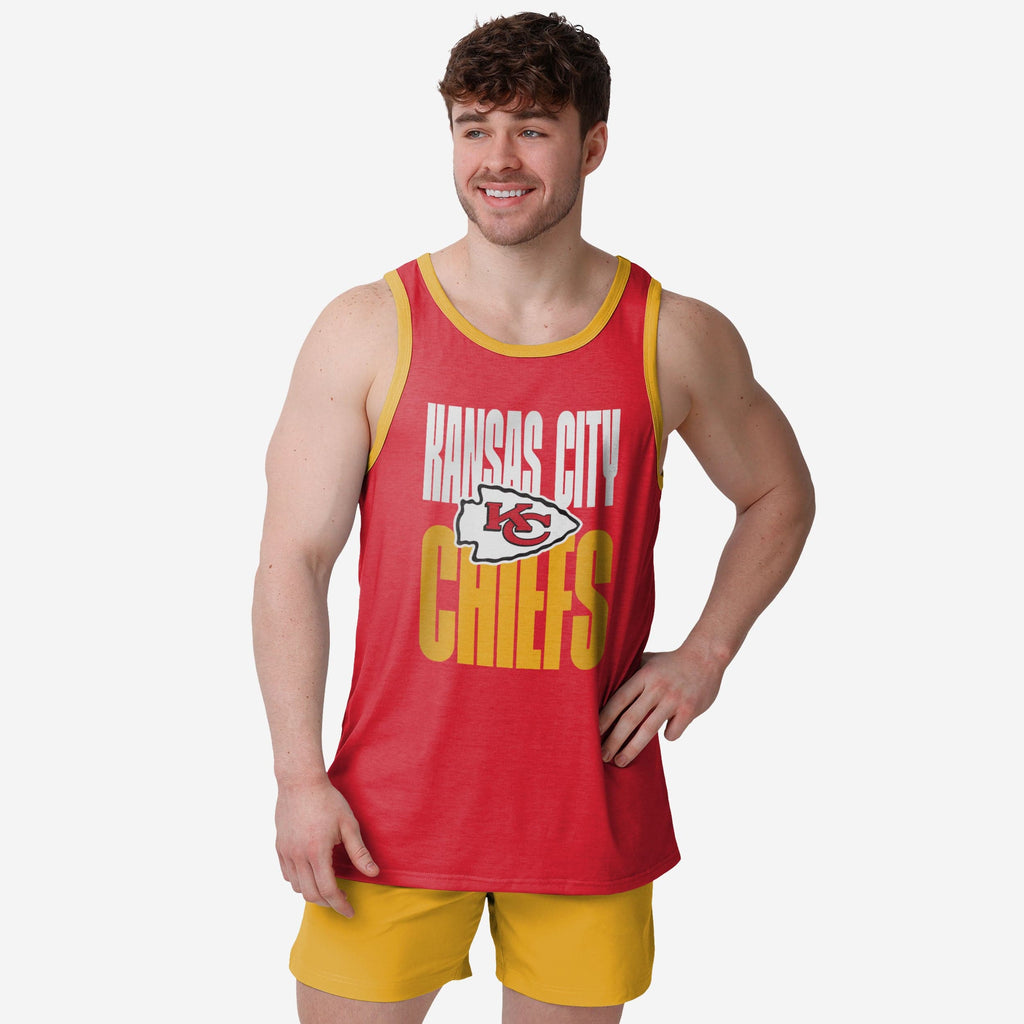 Kansas City Chiefs Solid Wordmark Sleeveless Top FOCO S - FOCO.com