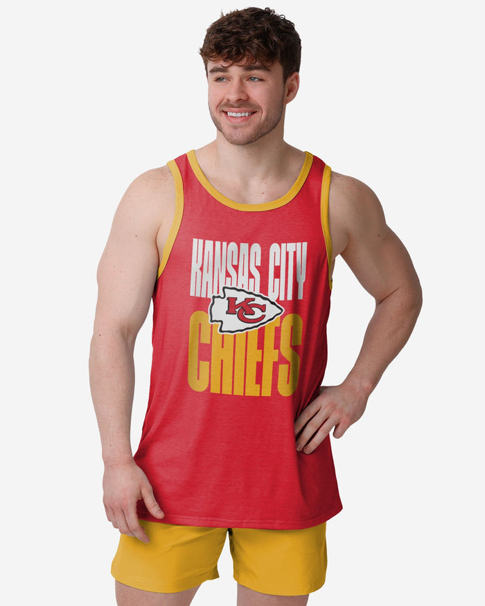 Kansas City Chiefs Solid Wordmark Sleeveless Top FOCO S - FOCO.com