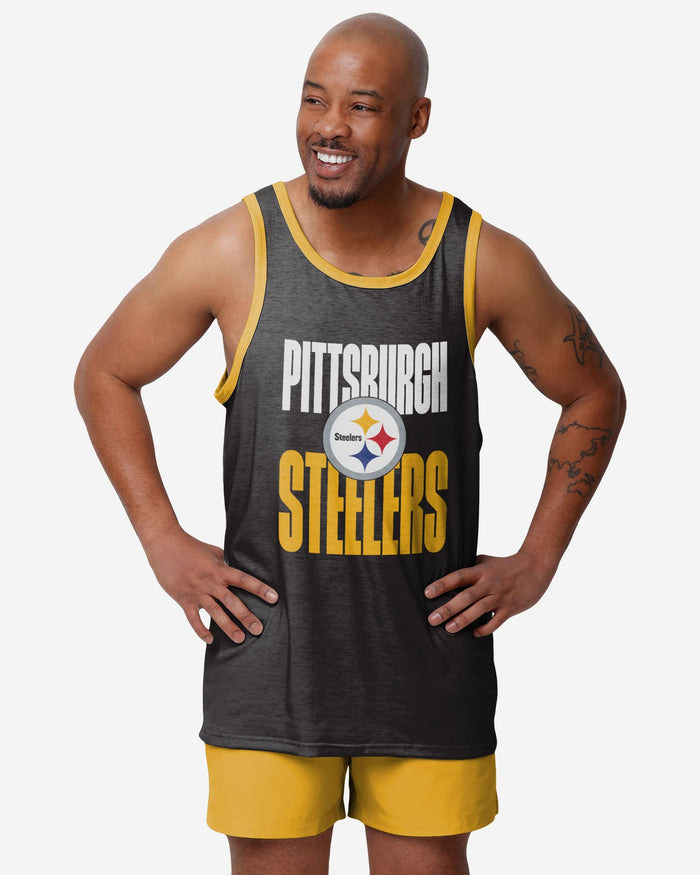 Pittsburgh Steelers Solid Wordmark Sleeveless Top FOCO S - FOCO.com