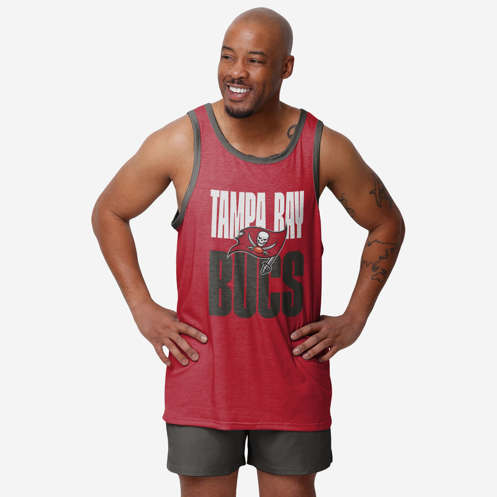 Tampa Bay Buccaneers Solid Wordmark Sleeveless Top FOCO S - FOCO.com