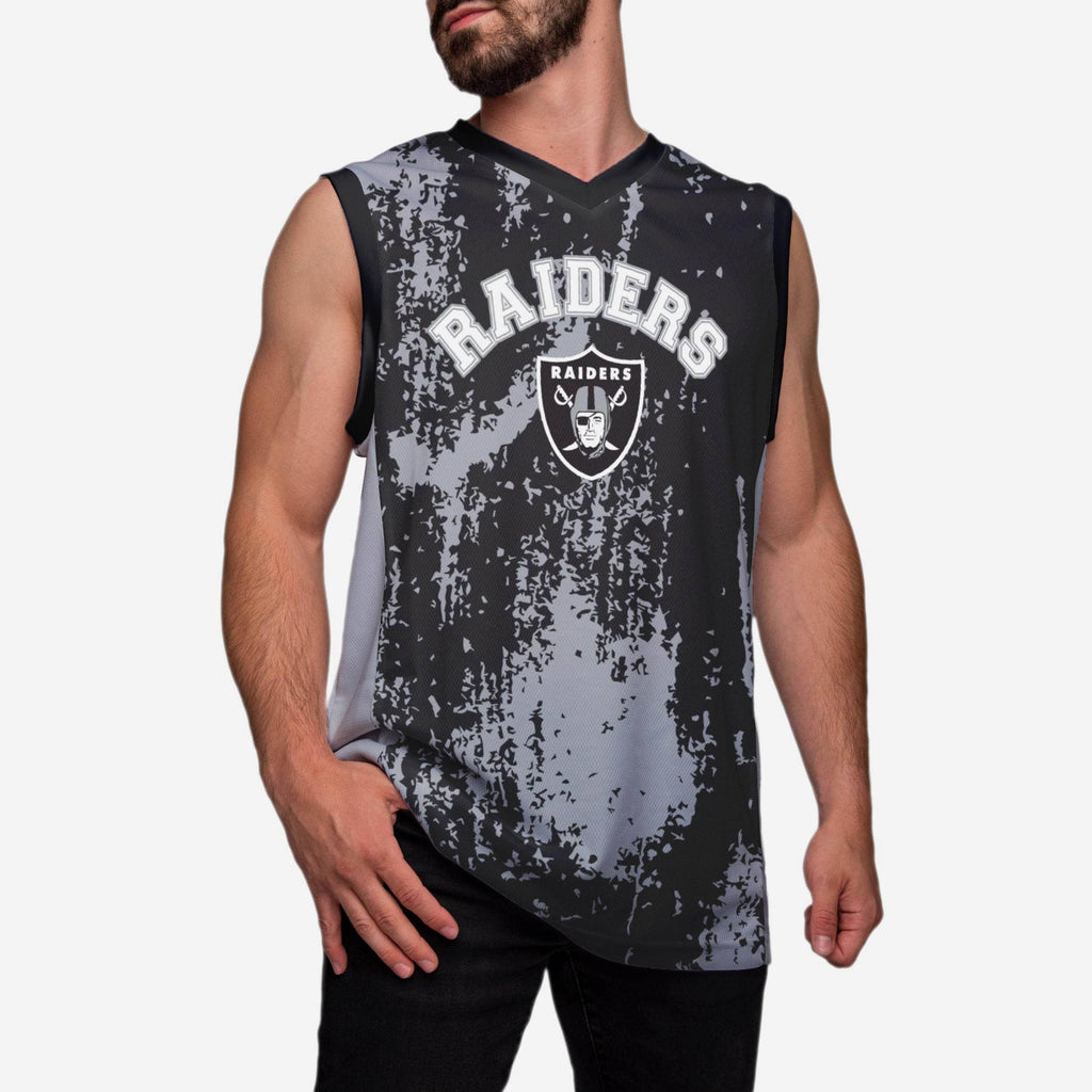 Las Vegas Raiders Mesh V-Neck Jersey Tank Top FOCO M - FOCO.com