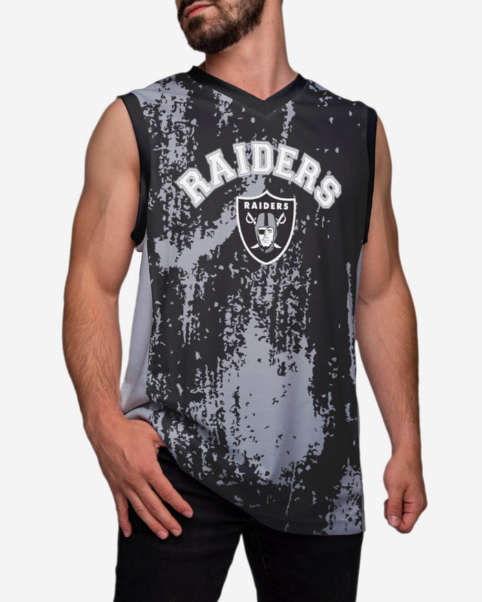 Las Vegas Raiders Mesh V-Neck Jersey Tank Top FOCO M - FOCO.com